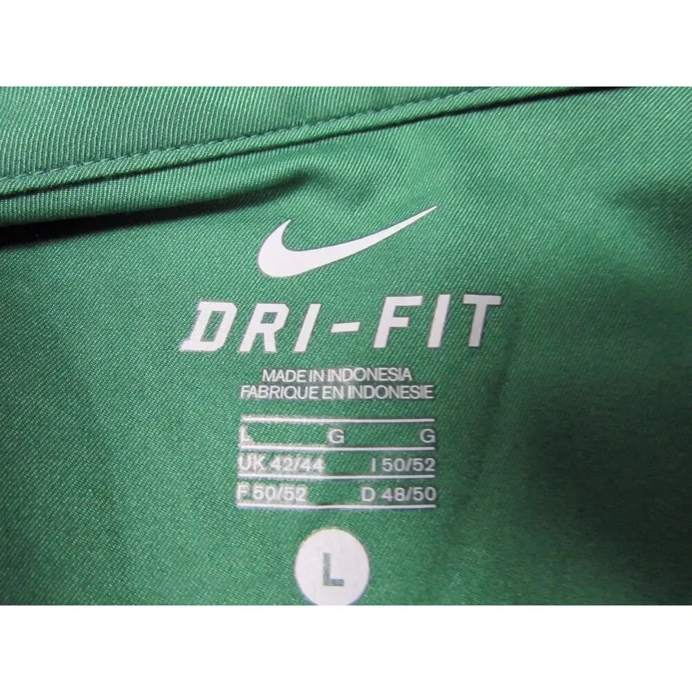 Nike Dri-fit men's size L Large green SS shirt Polo 3 button